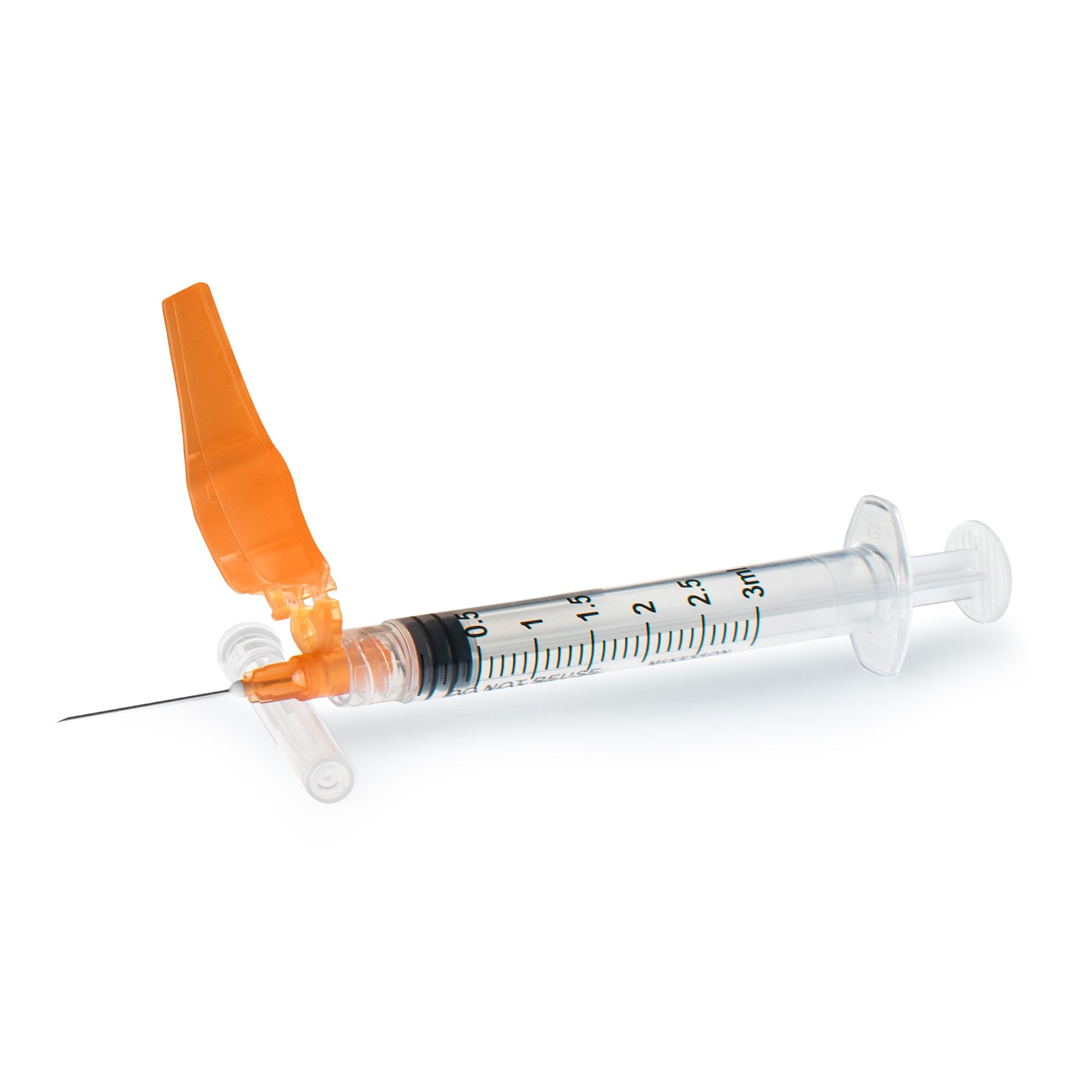 Syringe with Safety Hypodermic Needles 3cc - 1 inch 25 gauge