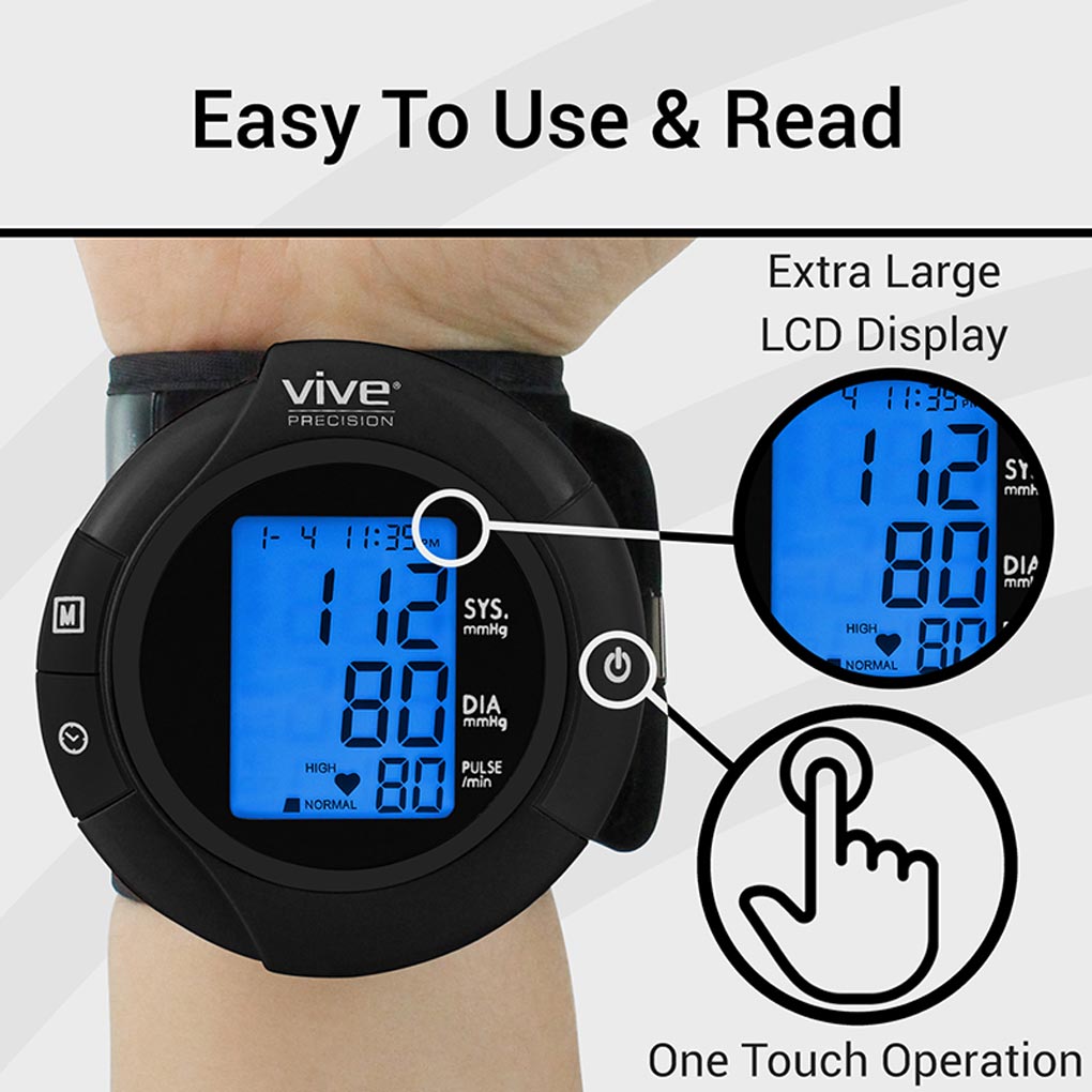 Wrist Blood Pressure Monitor Smart Phone Compatible