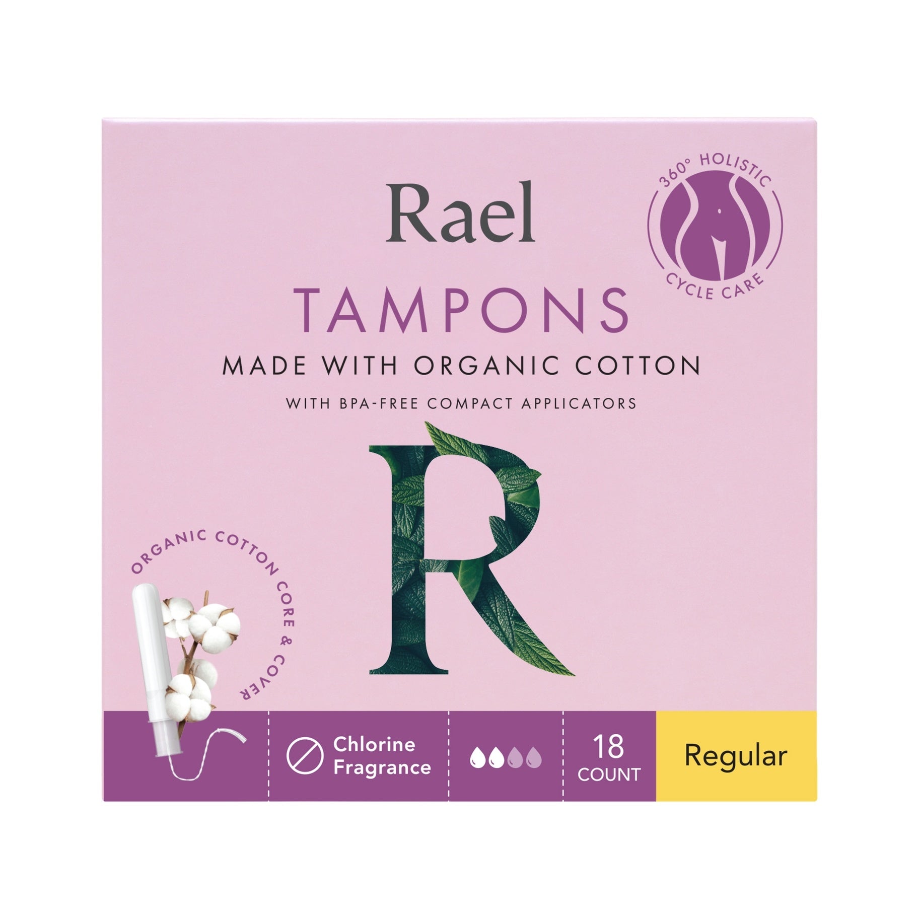 Tampons Organic Cotton Compact Applicator - Regular