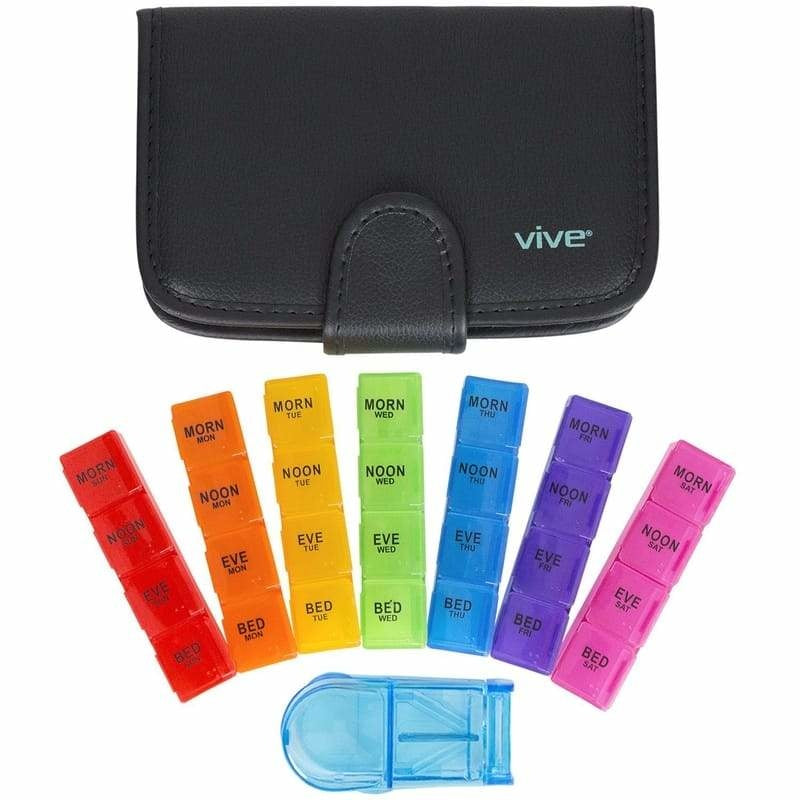 Travel Pill Organizer w/Pill Cutter